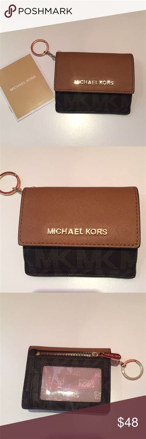 michael kors key ring rose gold|michael kors id wallet keychain.